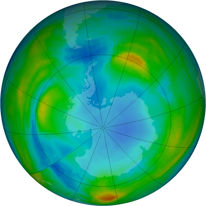Antarctic ozone map for 28 July 1985